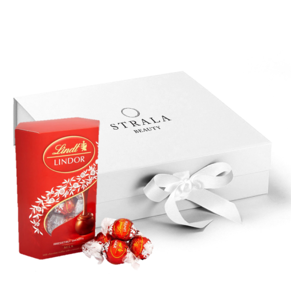 gift wrapping box with lindt chocolates