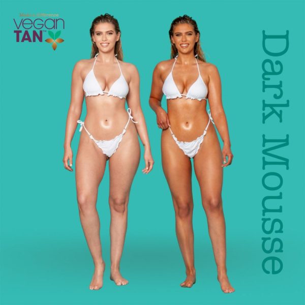 vegan tan self tan mousse dark (model)