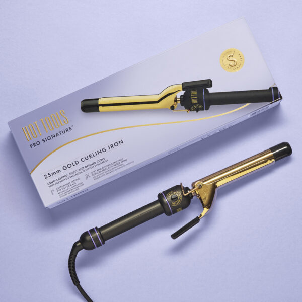 hot tools pro signature gold curling iron 25mm (box)