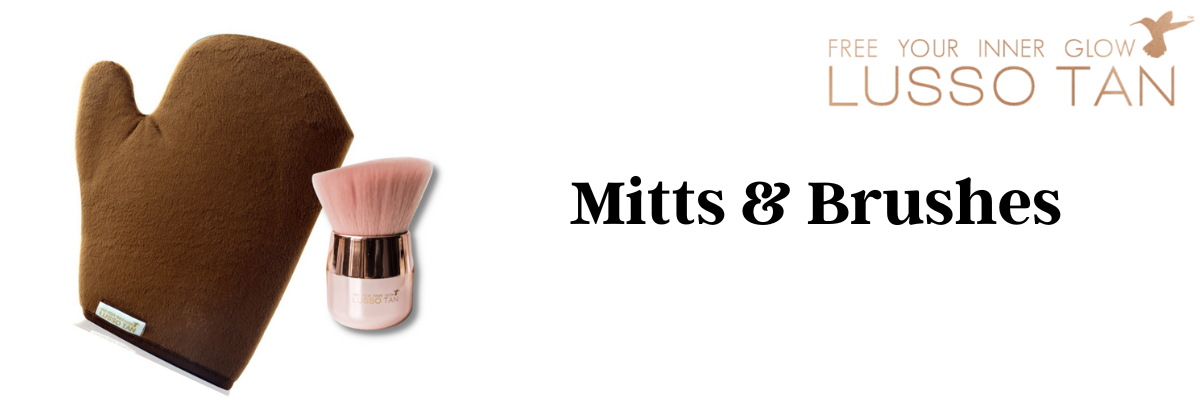 lusso tan mitts & brushes banner